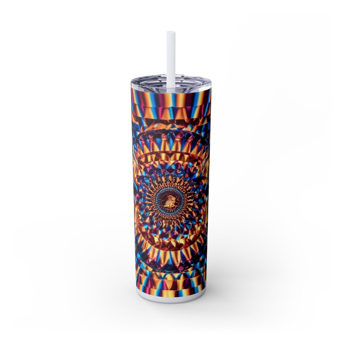 Optical Illusion Skinny Tumbler with Straw, 20oz