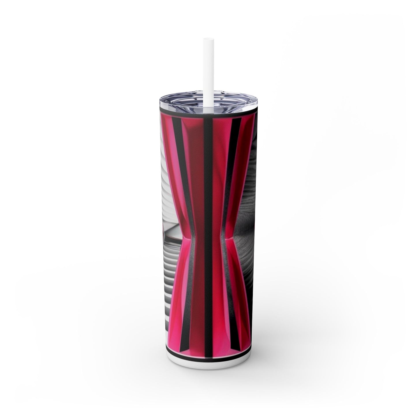 Optical Illusion Skinny Tumbler with Straw, 20oz
