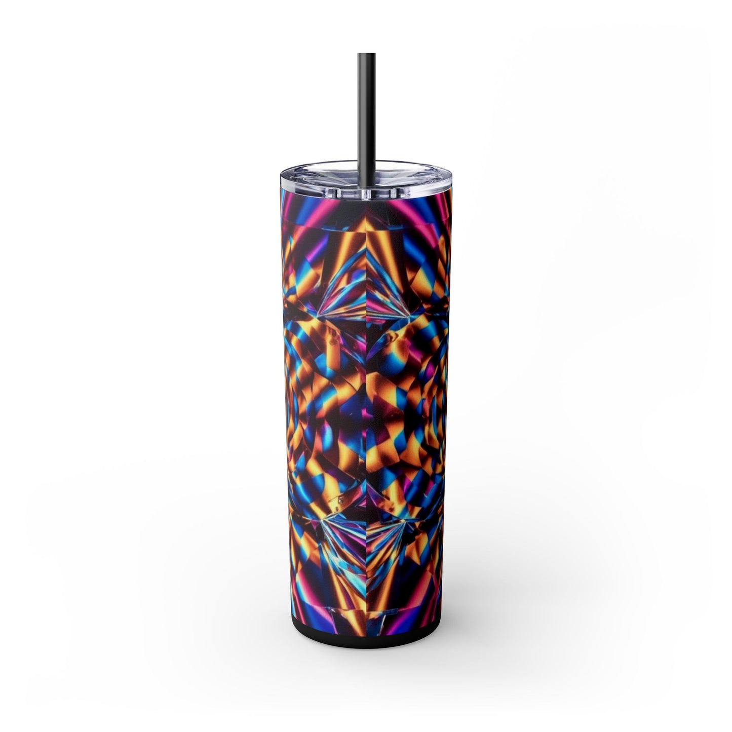 Optical Illusion Skinny Tumbler with Straw, 20oz