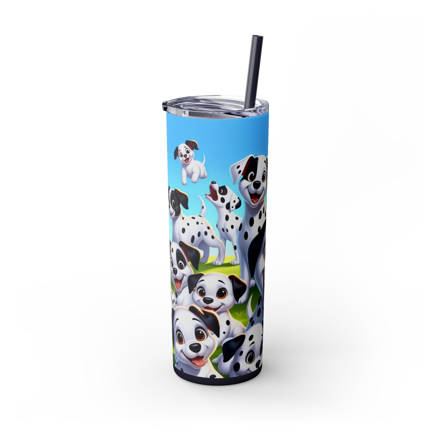 Dalmatian Skinny Tumbler with Straw, 20oz
