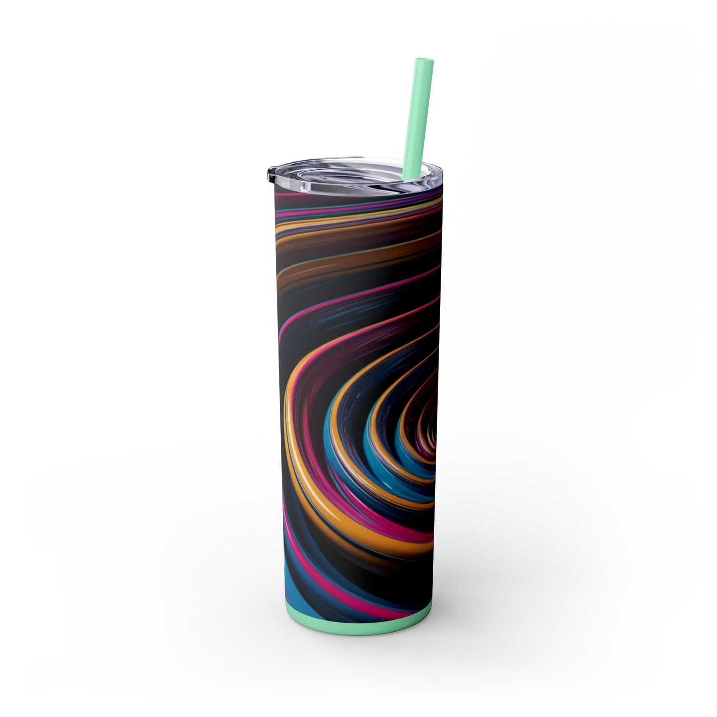 Optical Illusion Skinny Tumbler with Straw, 20oz
