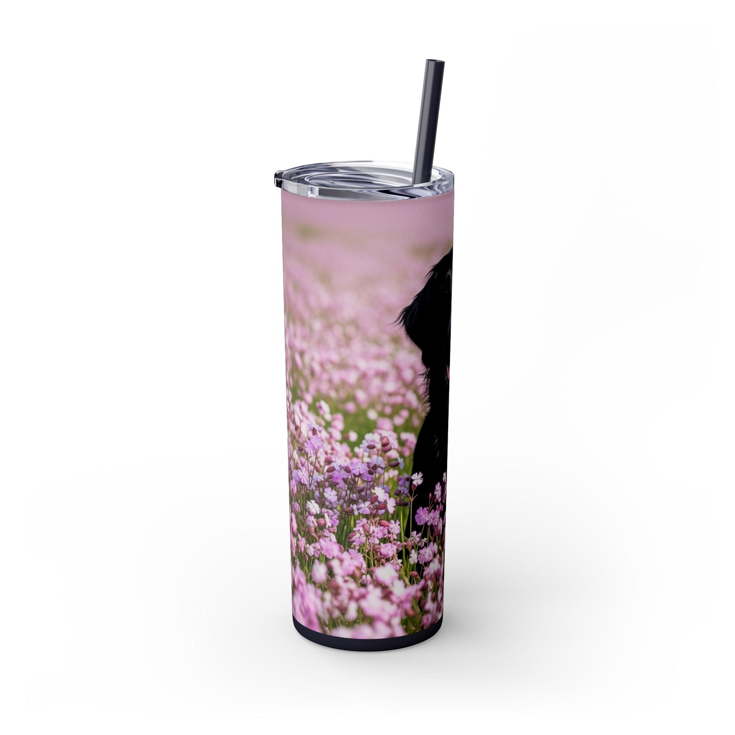Flat Coated Retriever Skinny Tumbler with Straw, 20oz