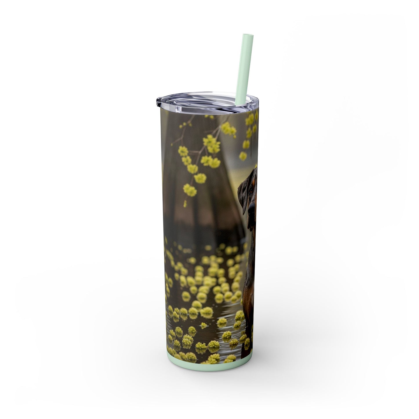 Catahoula Leopard Dog Skinny Tumbler with Straw, 20oz
