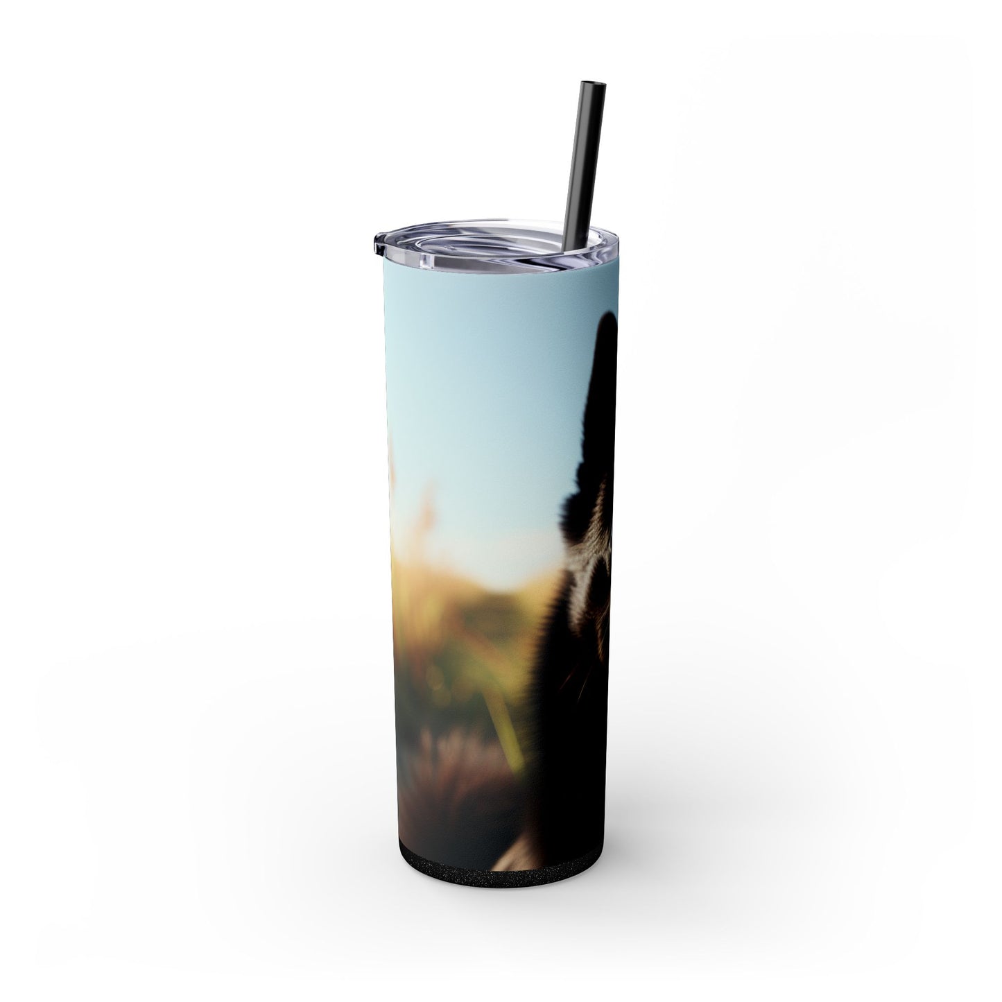 Schipperke Skinny Tumbler with Straw, 20oz