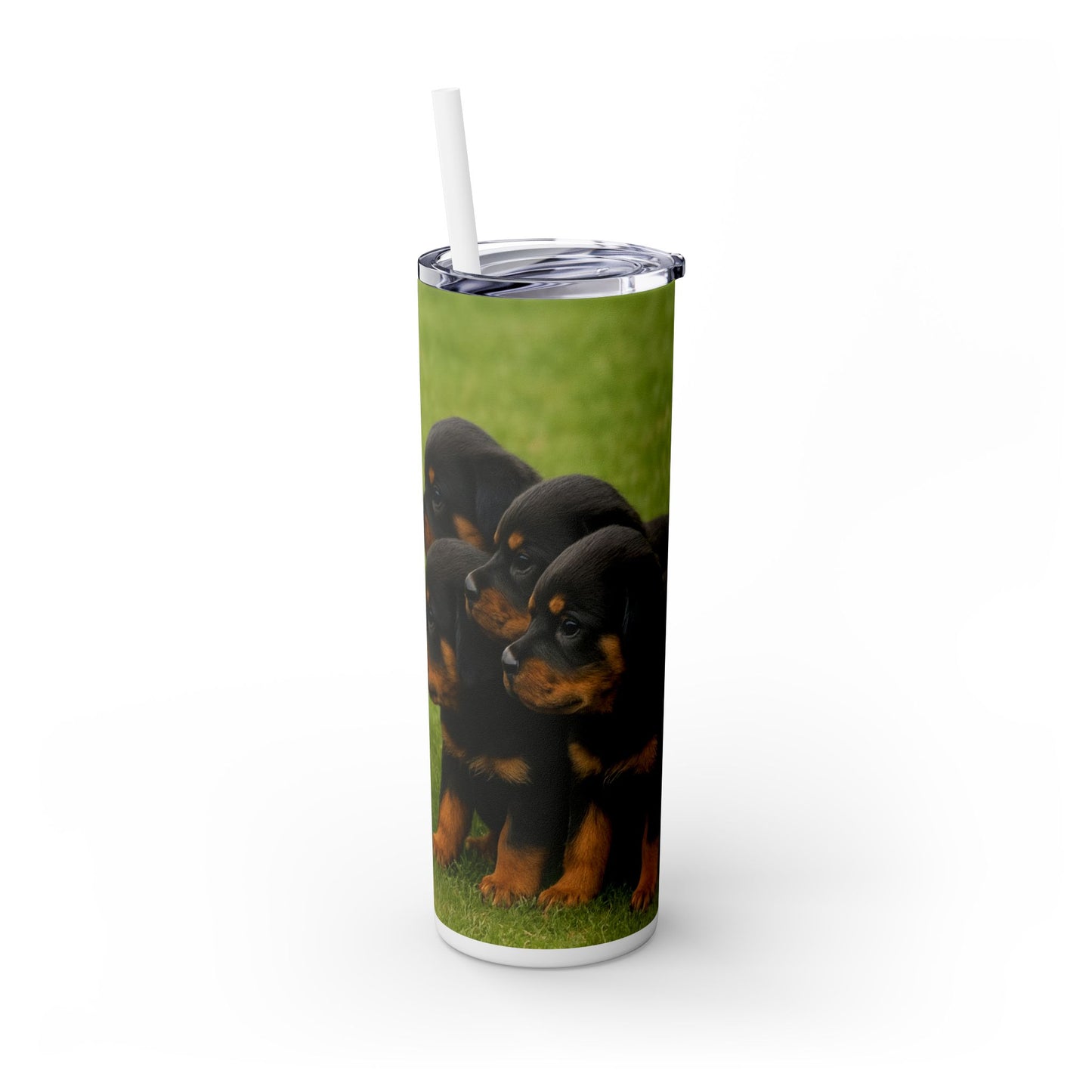 Rottweiler puppies Tumbler with Straw, 20oz