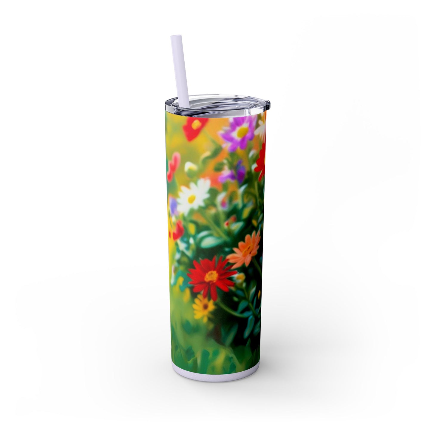 Pug Skinny Tumbler with Straw, 20oz