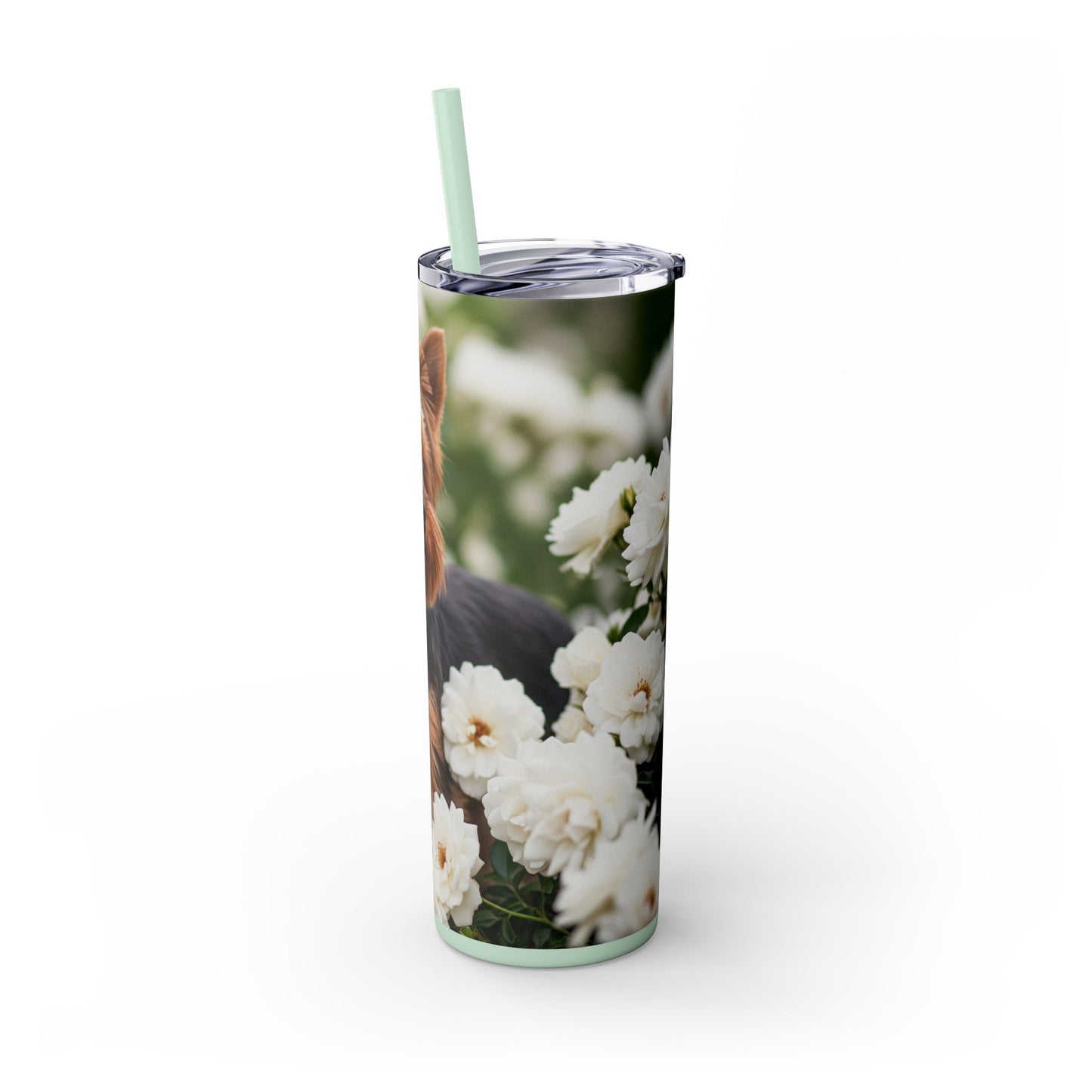 Yorkshire Terrier Skinny Tumbler with Straw, 20oz
