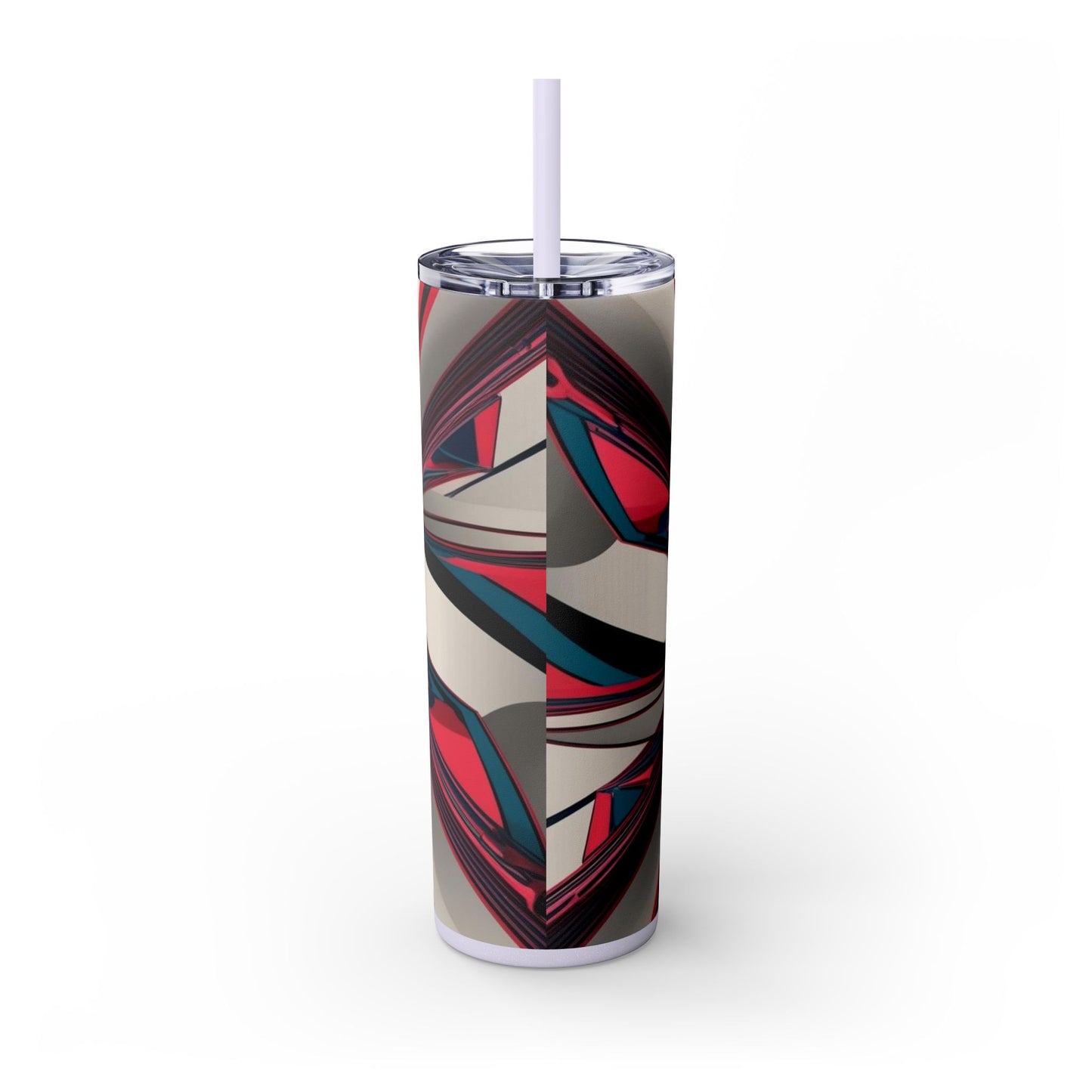 Optical Illusion Skinny Tumbler with Straw, 20oz