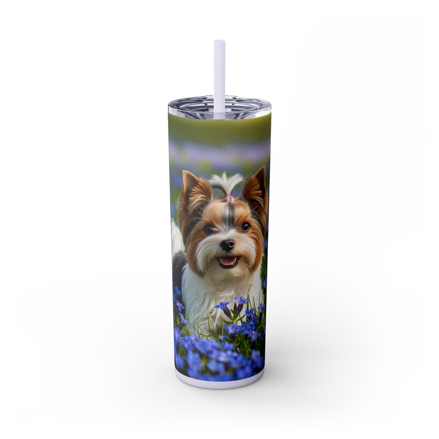 Biewer Terrier Tumbler with Straw, 20oz
