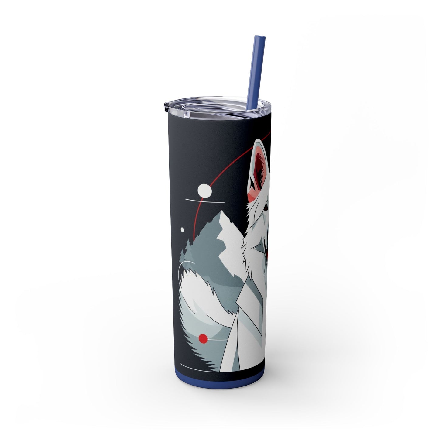White Swiss Shepherd Dog Skinny Tumbler with Straw, 20oz