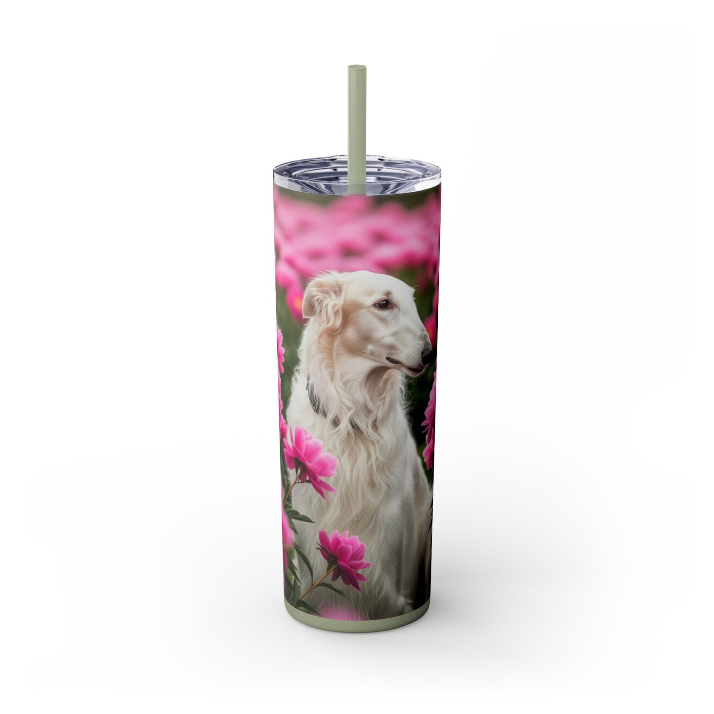 Borzoi Skinny Tumbler with Straw, 20oz