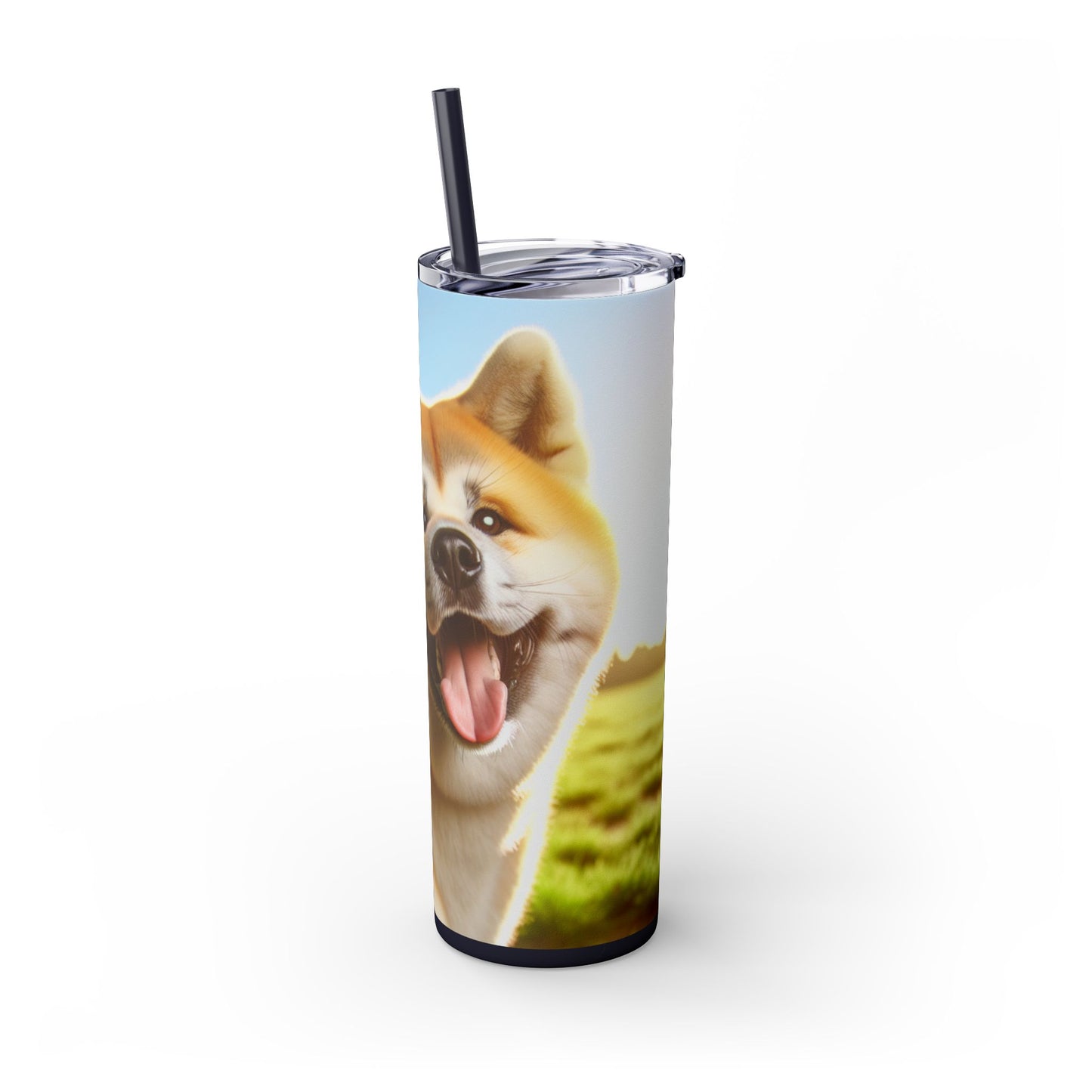 Akita Skinny Tumbler with Straw, 20oz
