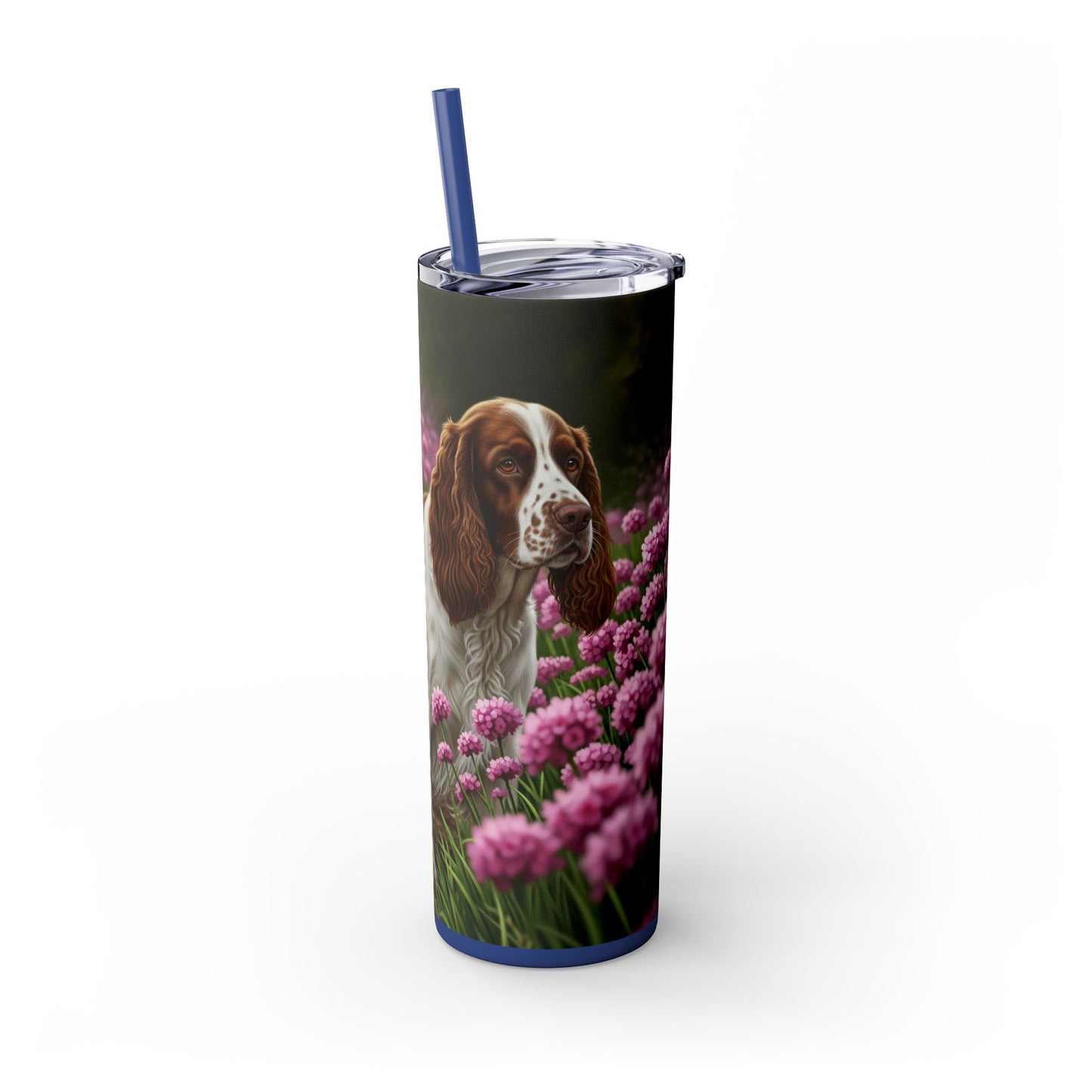 English Springer Spaniel Skinny Tumbler with Straw, 20oz
