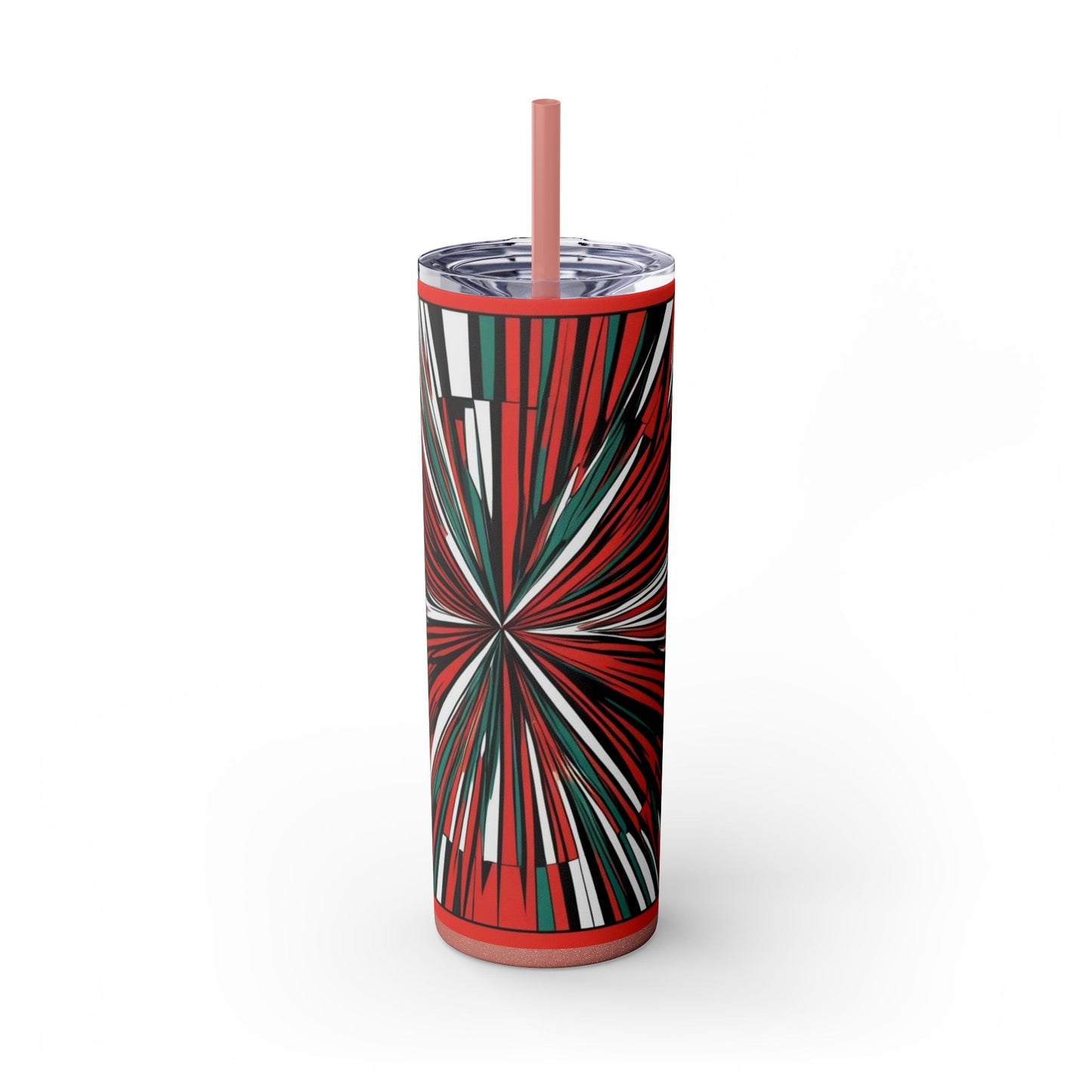 Optical Illusion Skinny Tumbler with Straw, 20oz