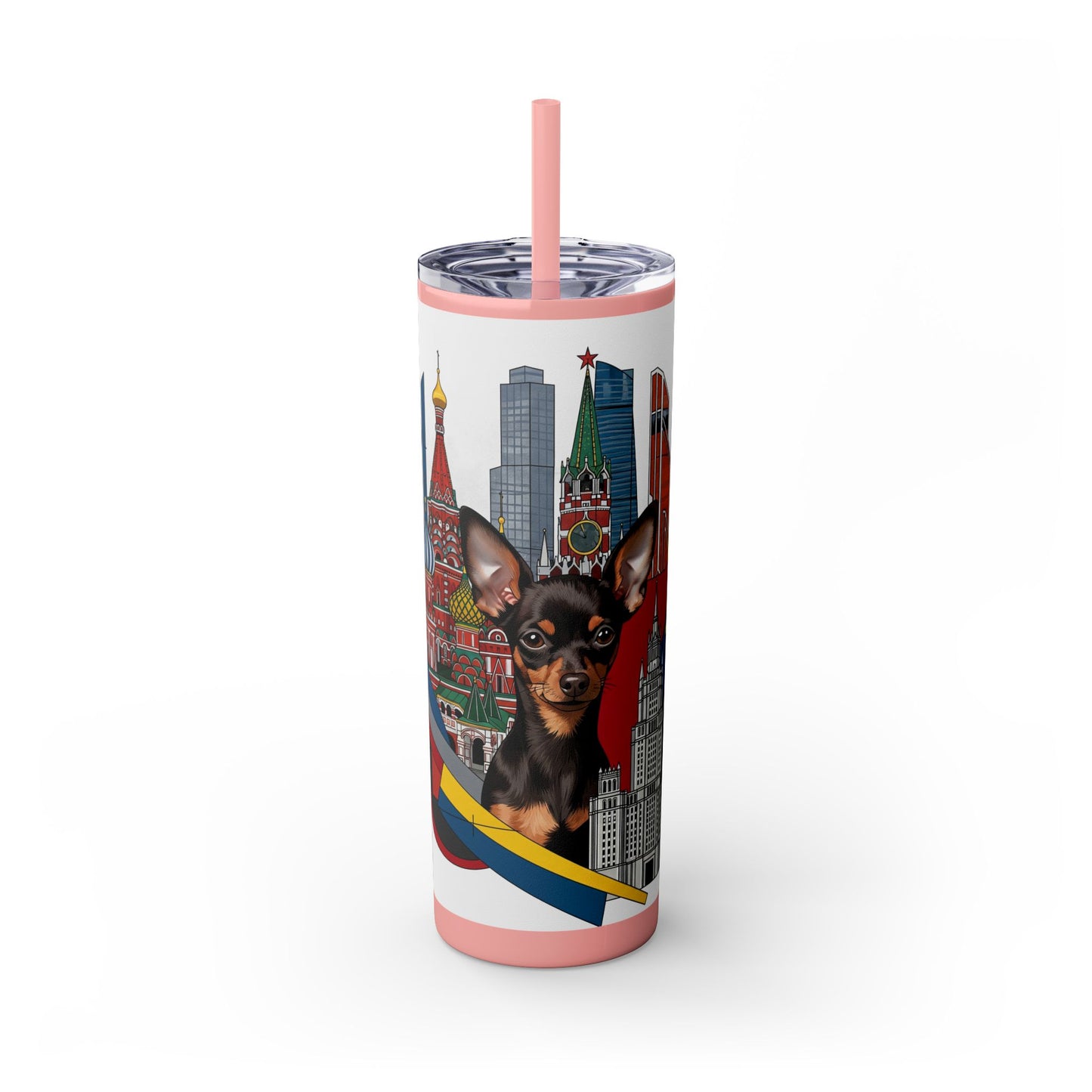 Russian Toy Skinny Tumbler with Straw, 20oz