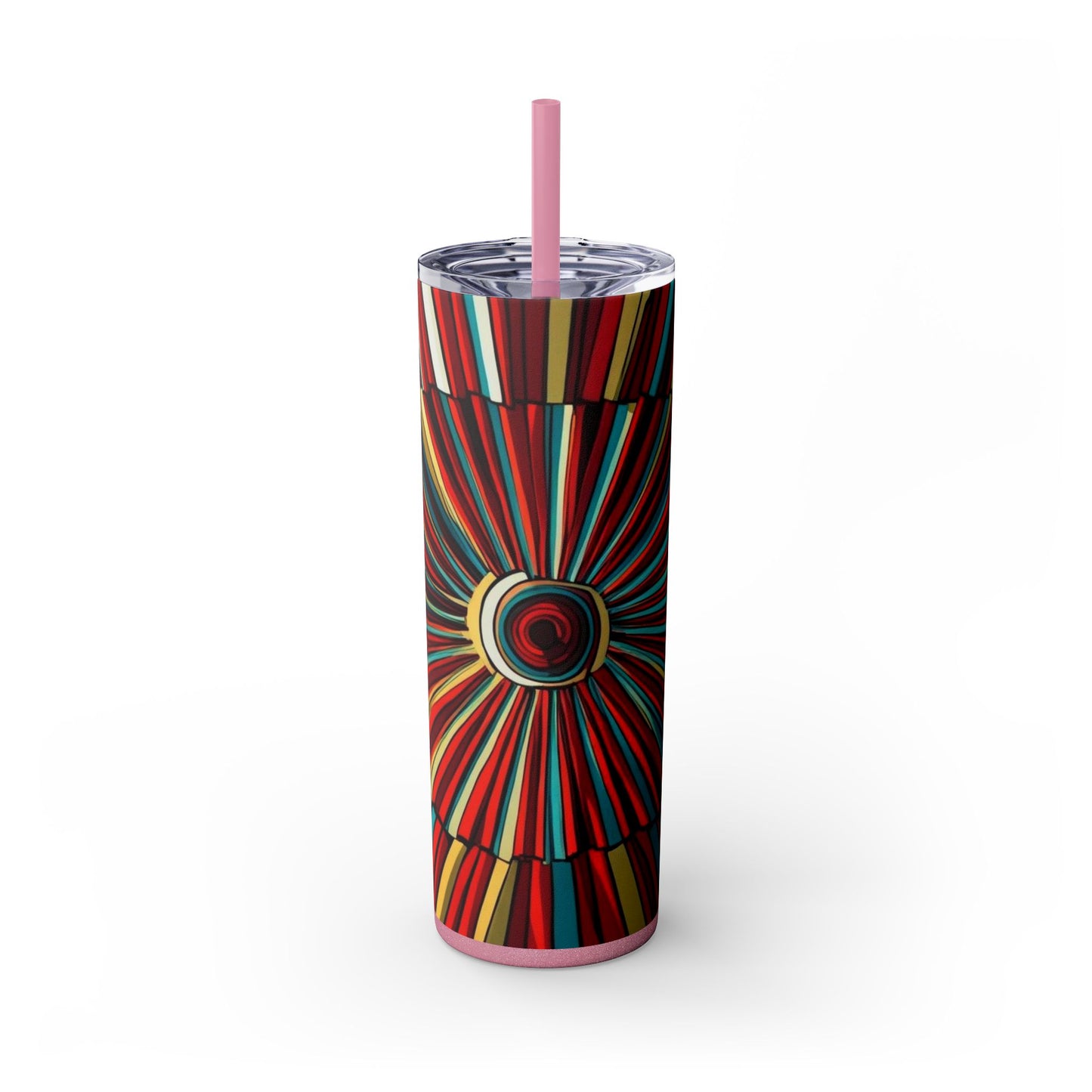 Optical Illusion Skinny Tumbler with Straw, 20oz