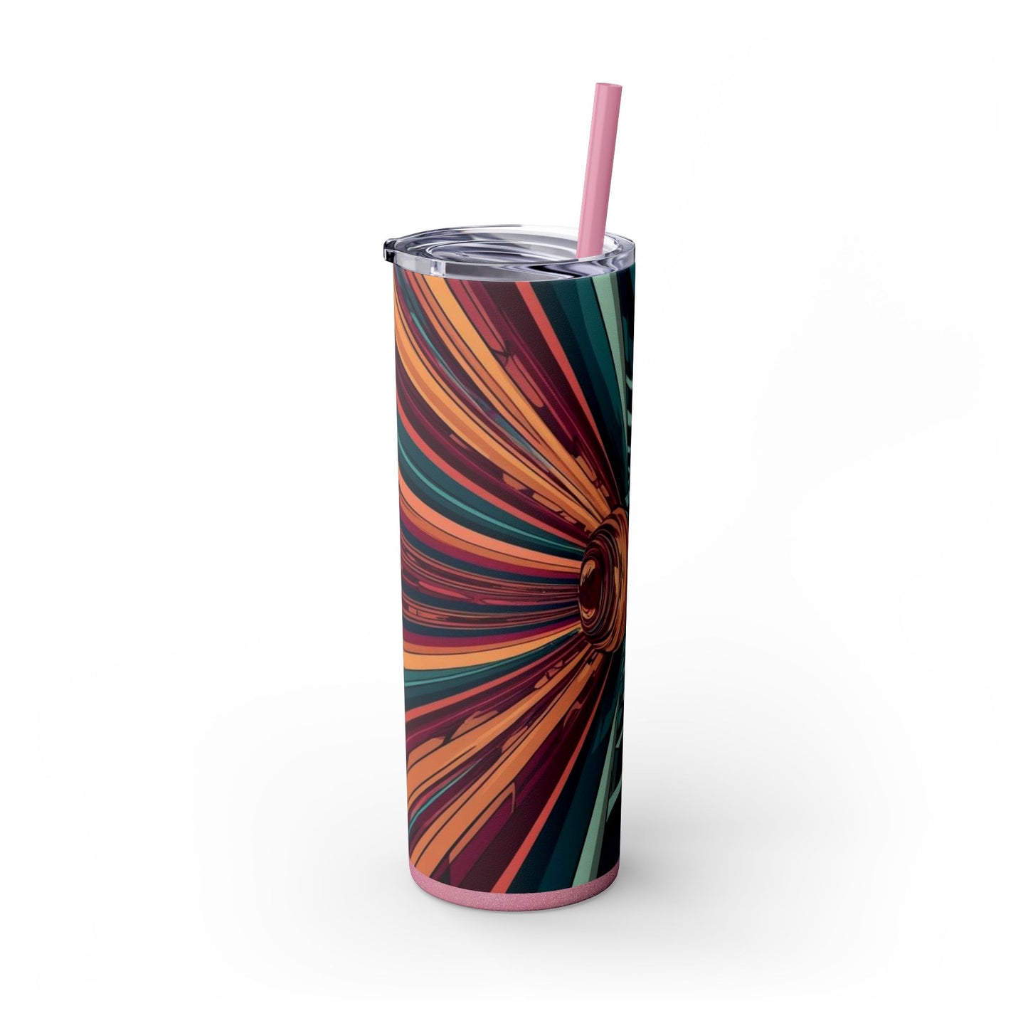 Optical Illusion Skinny Tumbler with Straw, 20oz