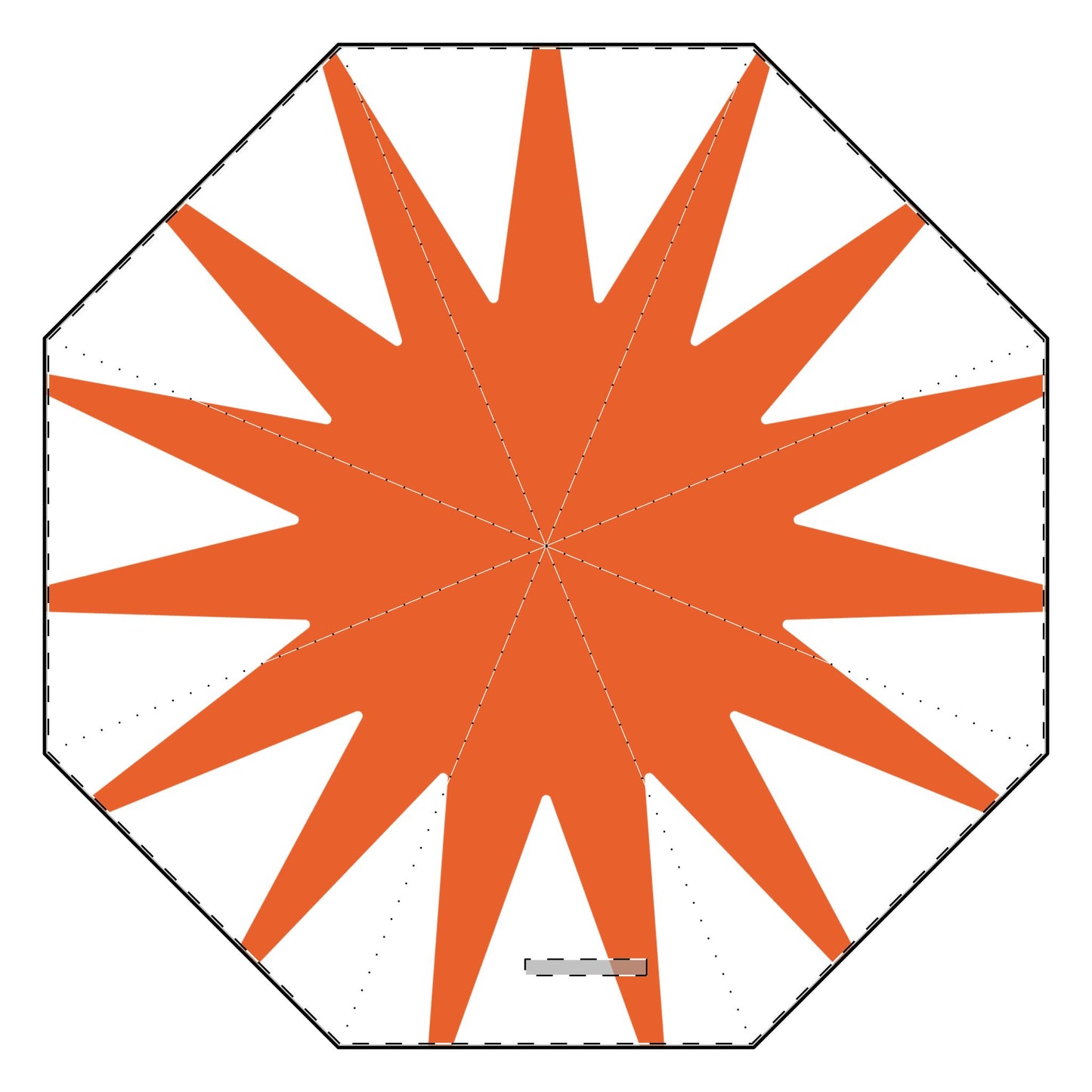 Orange Sun Semi-Automatic Foldable Umbrella