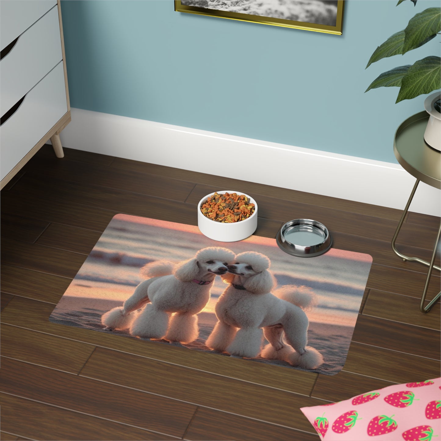 Pet Food Mat (12x18) - Poodle Love