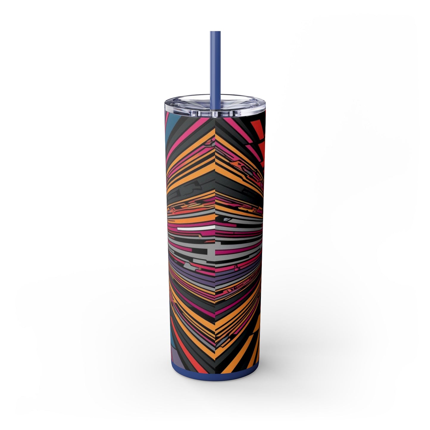 Optical Illusion Skinny Tumbler with Straw, 20oz