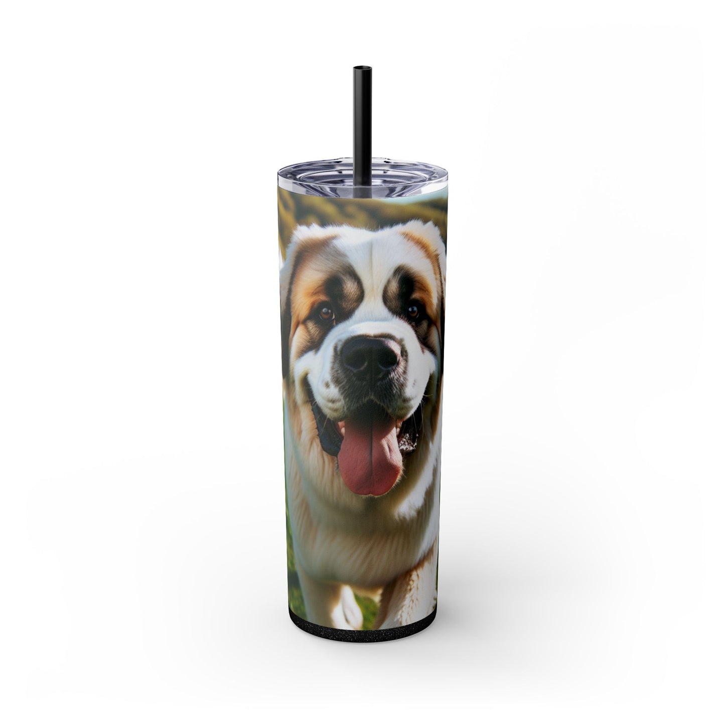 Pyrenean Mastiff Skinny Tumbler with Straw, 20oz