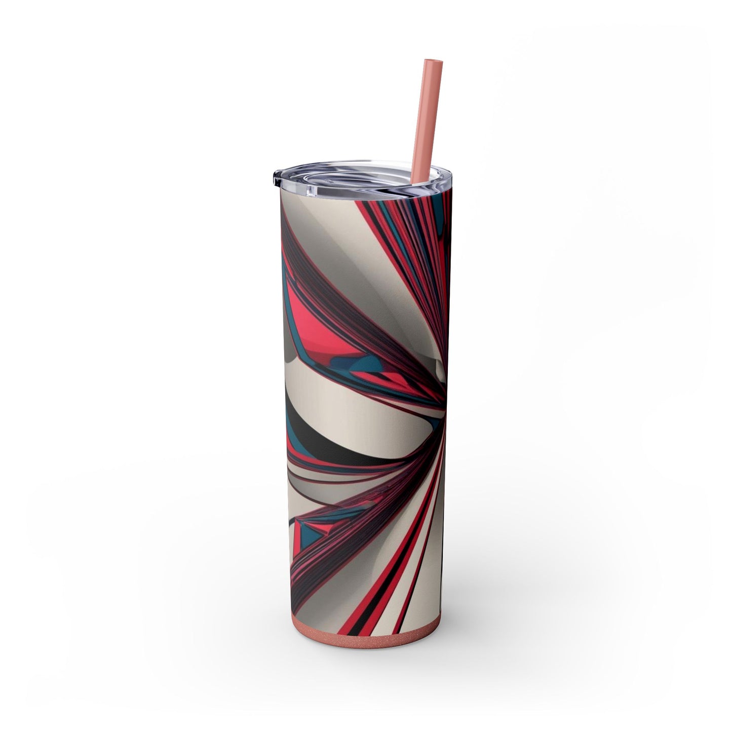 Optical Illusion Skinny Tumbler with Straw, 20oz