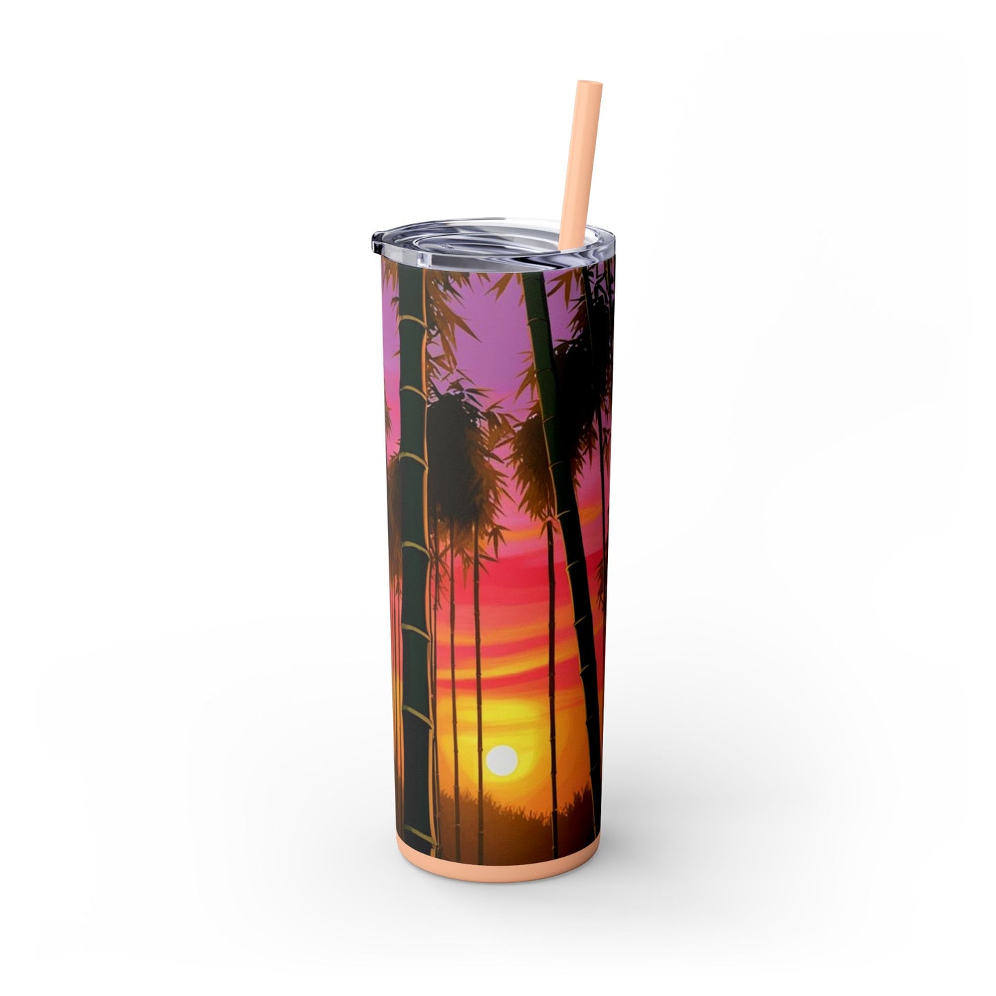 Bamboo Forest Sunrise Skinny Tumbler with Straw, 20oz