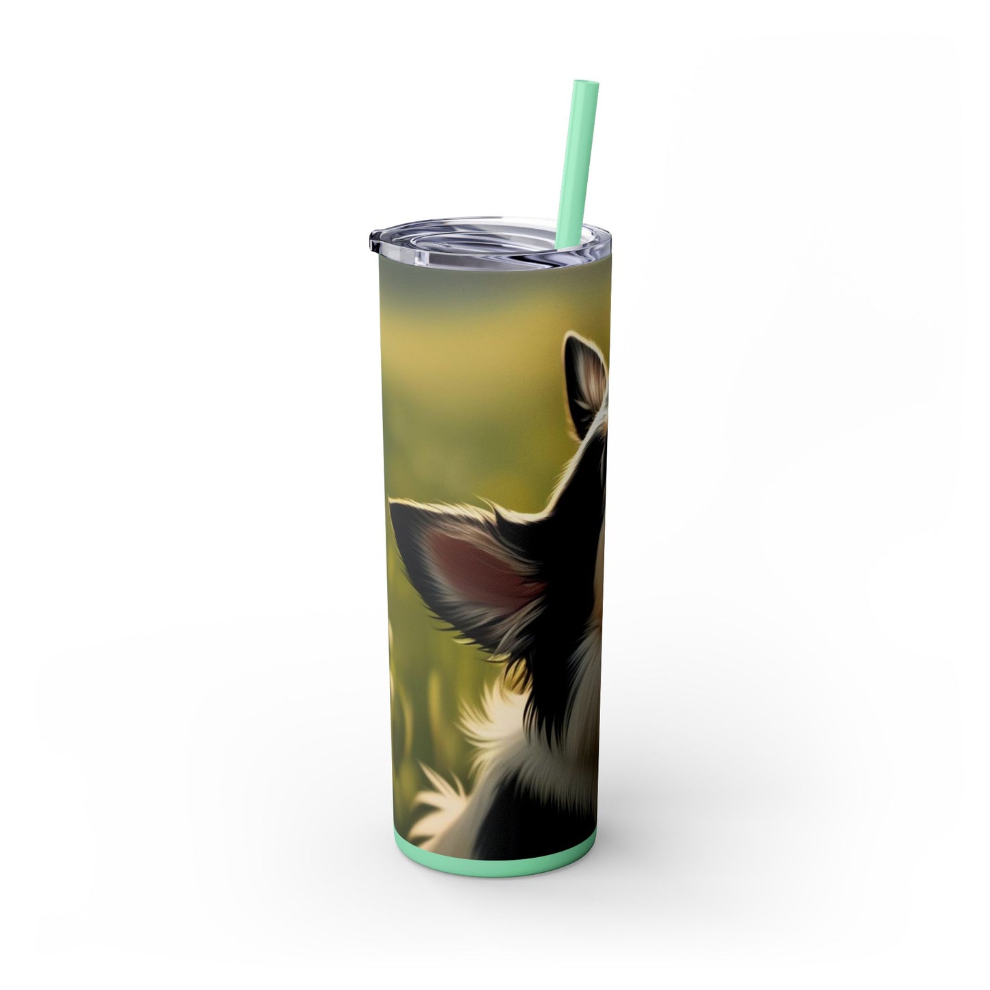 Swedish Vallhund Skinny Tumbler with Straw, 20oz