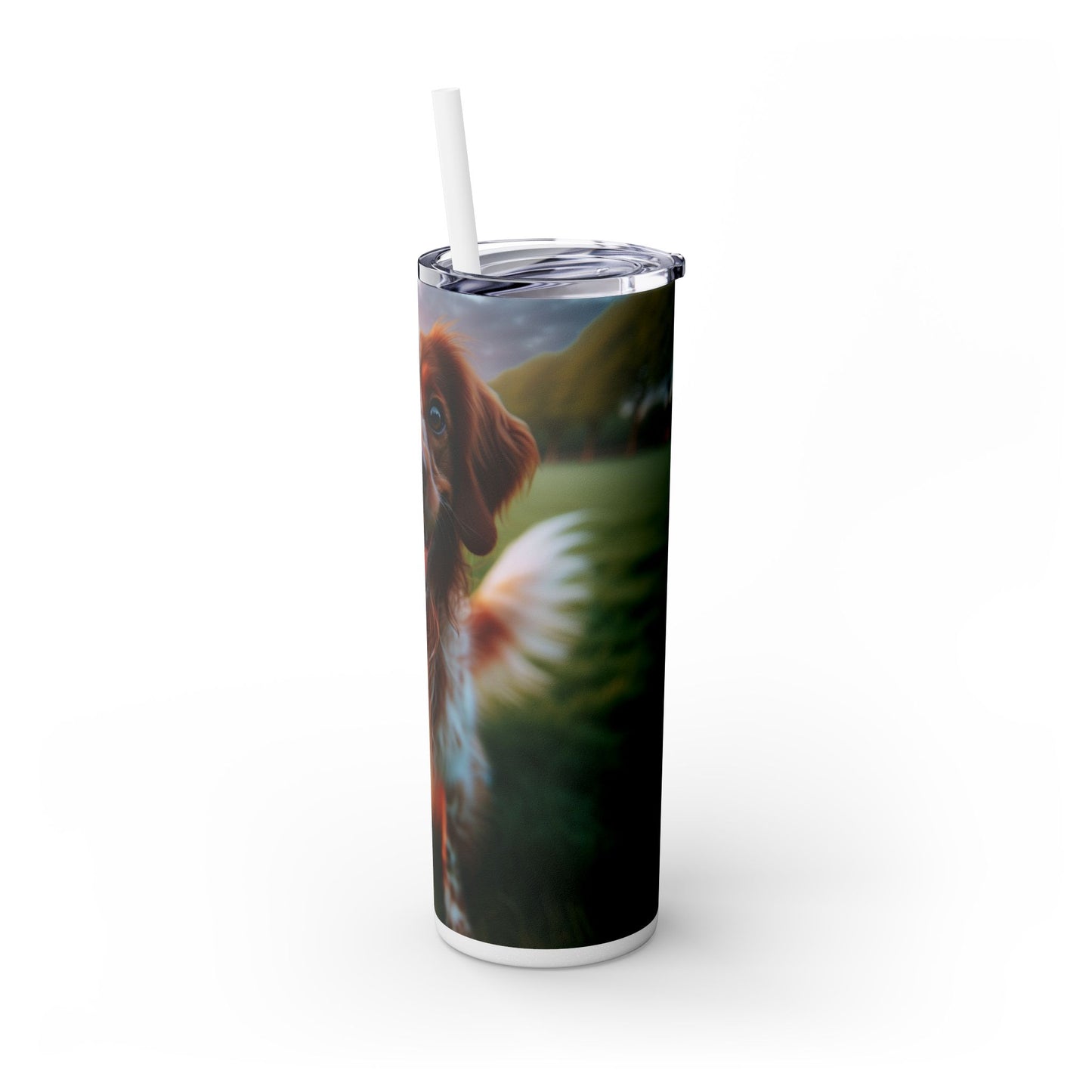 Brittany Dog Tumbler with Straw, 20oz