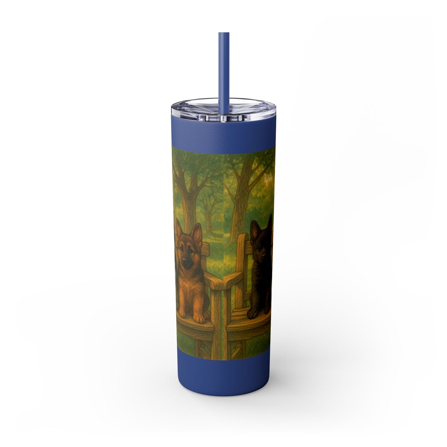 German Shepherd puppies Tumbler with Straw, 20oz