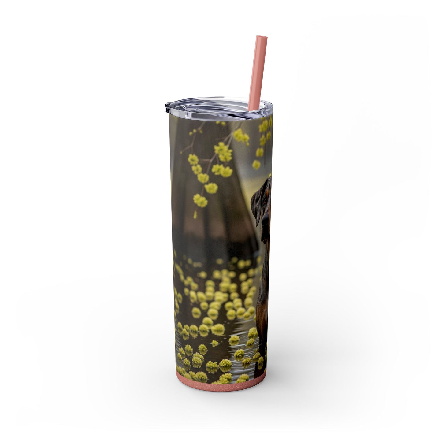 Catahoula Leopard Dog Skinny Tumbler with Straw, 20oz