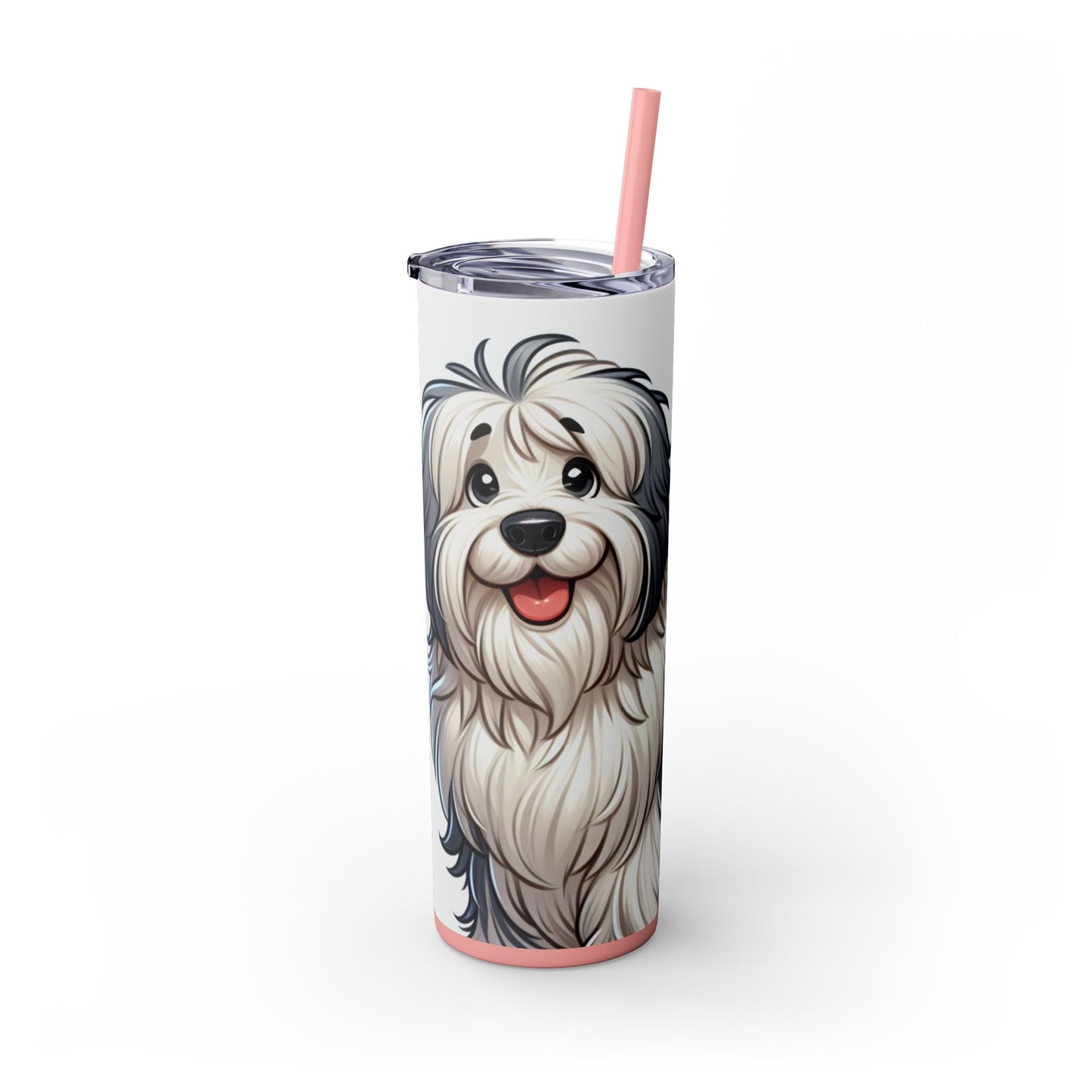 Old English Sheepdog Tumbler with Straw, 20oz