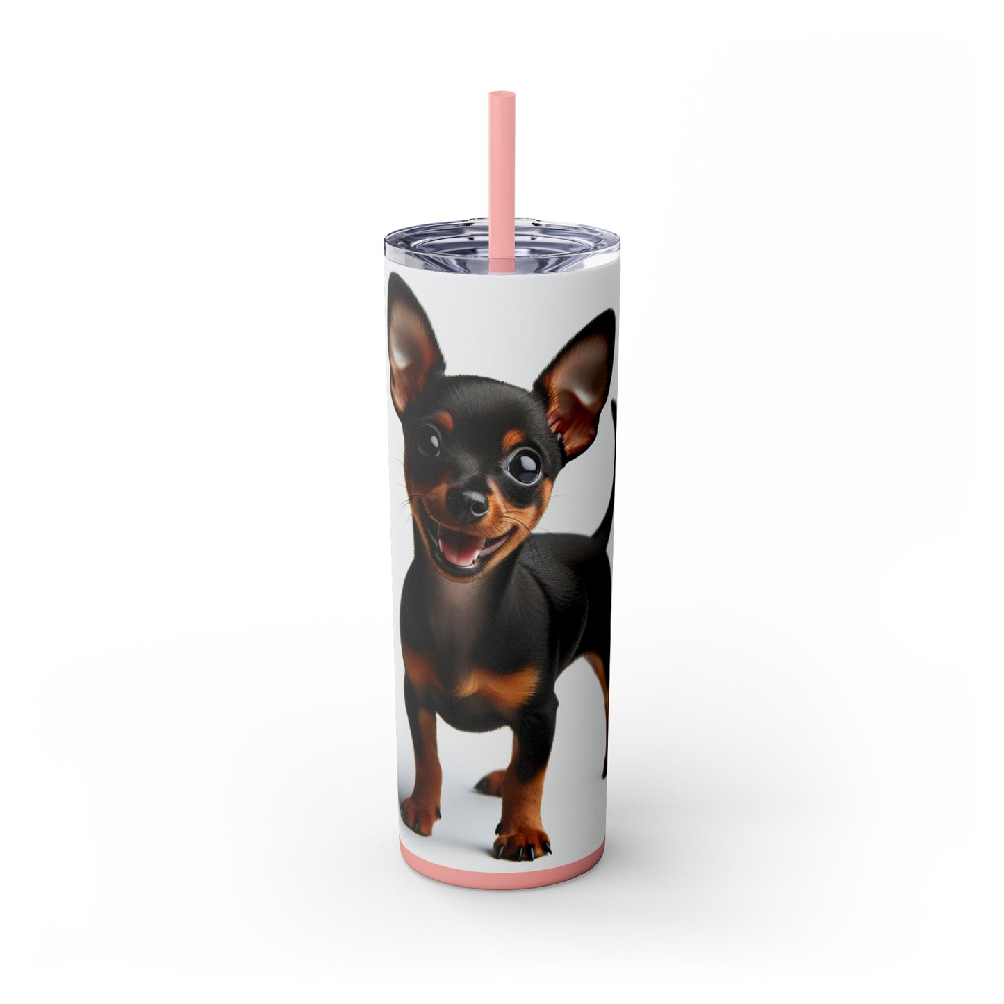 Miniature Pinscher Skinny Tumbler with Straw, 20oz
