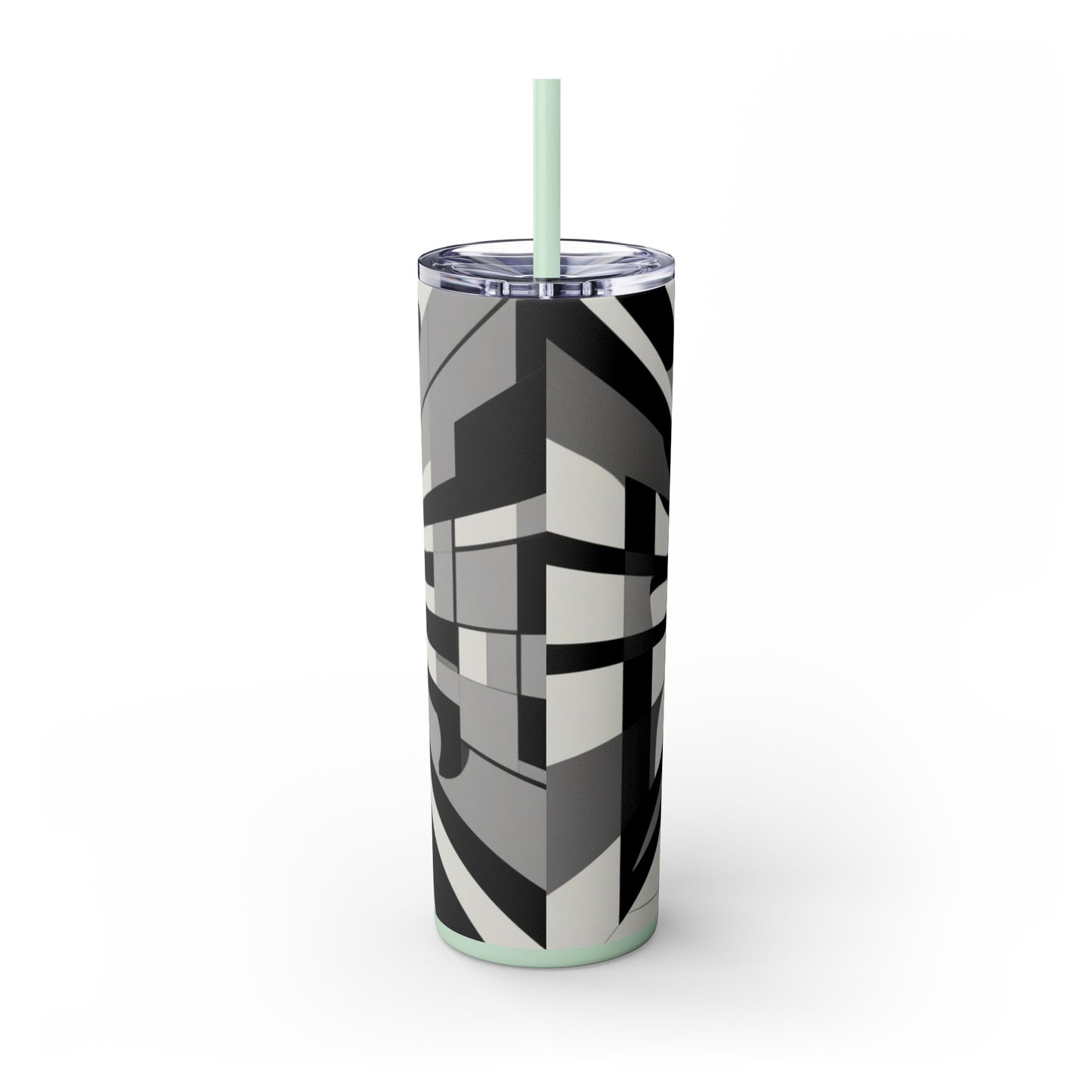 Optical Illusion Skinny Tumbler with Straw, 20oz