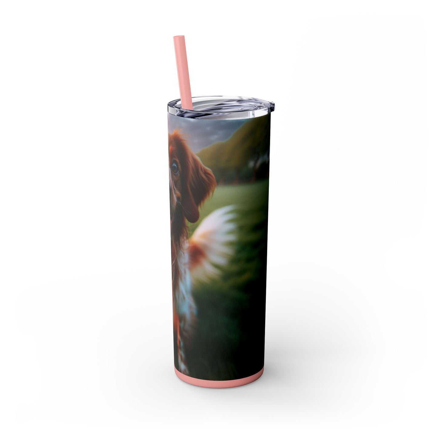Brittany Dog Tumbler with Straw, 20oz