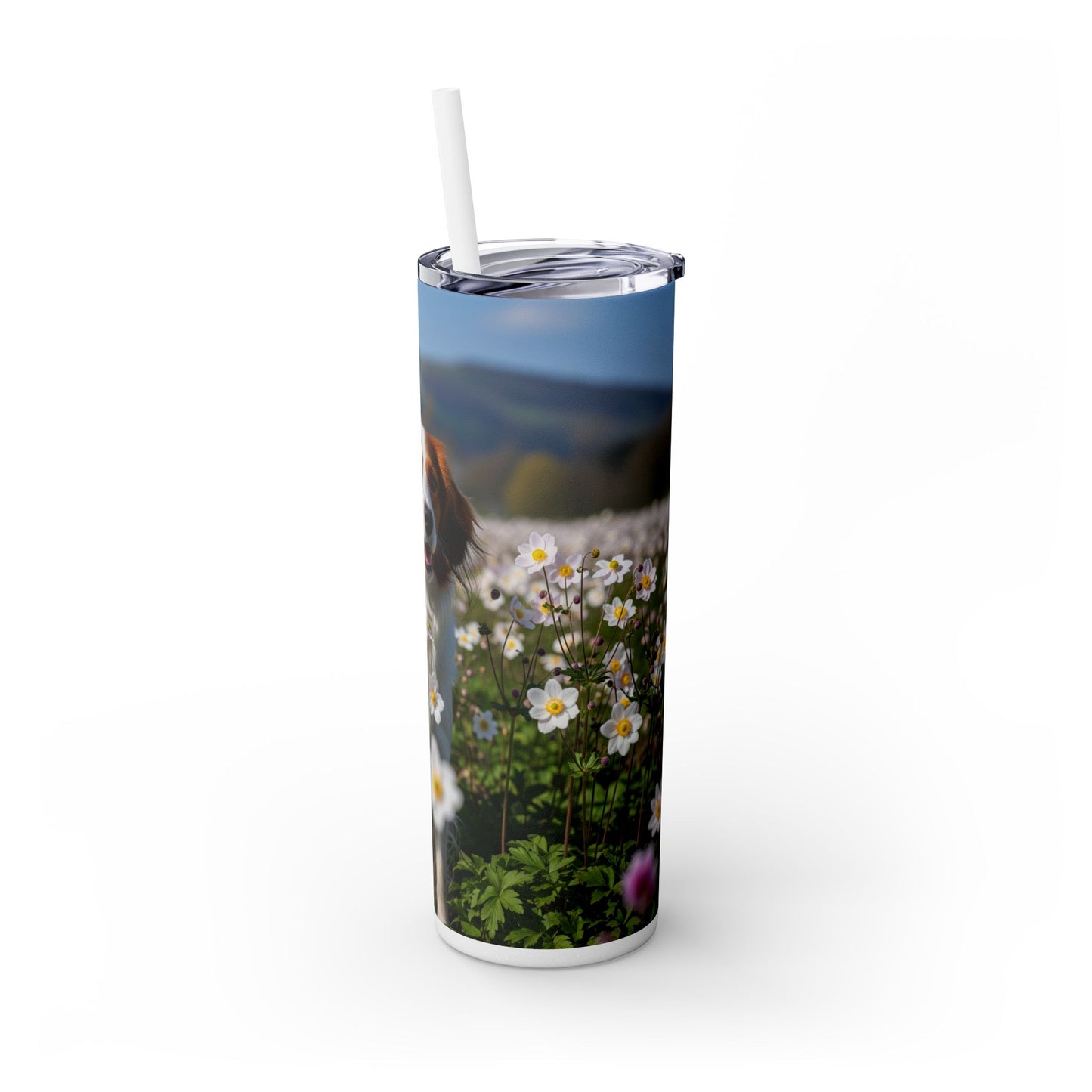 Nederlandse Kooikerhondje Skinny Tumbler with Straw, 20oz