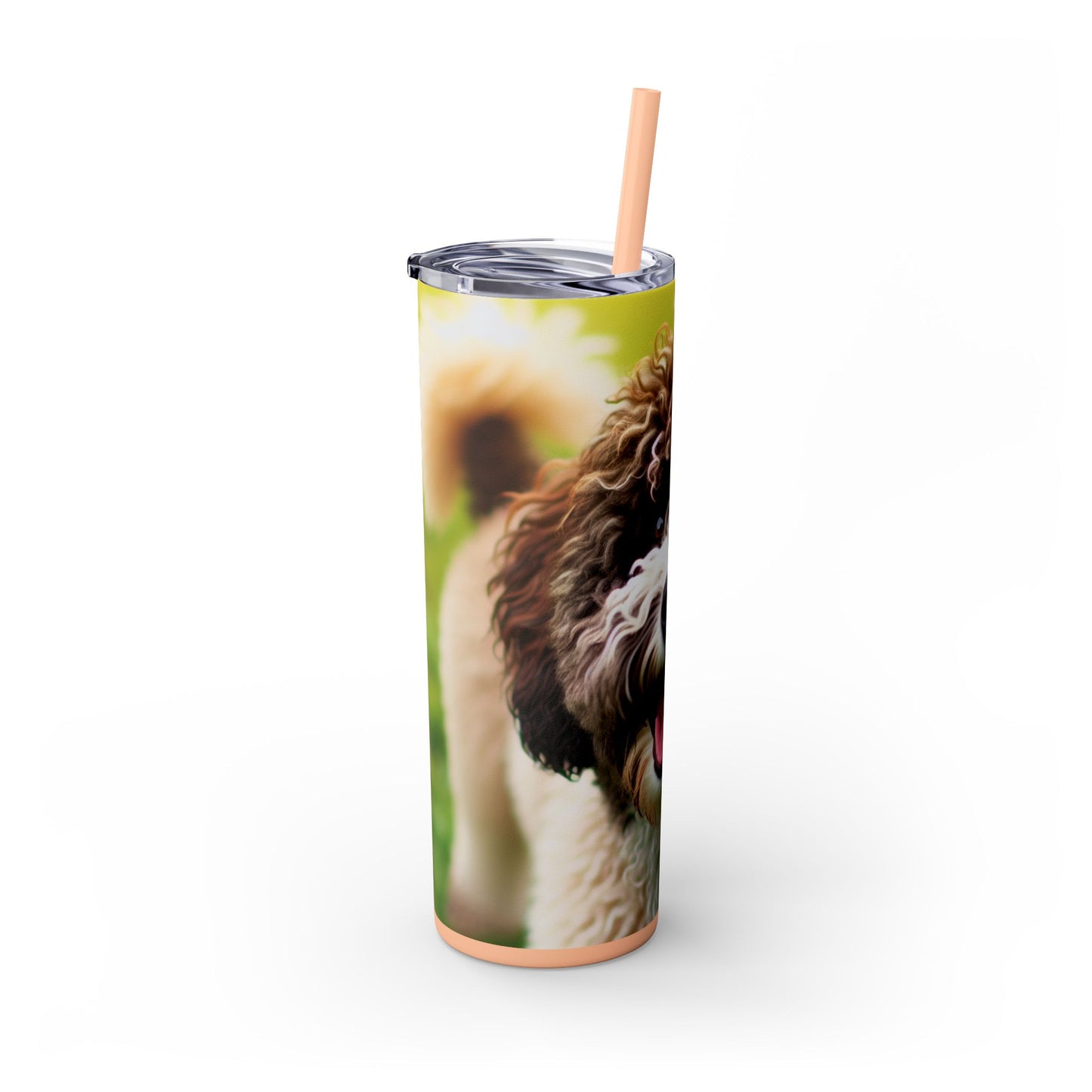 Spanish Water Dog Skinny Tumbler with Straw, 20oz