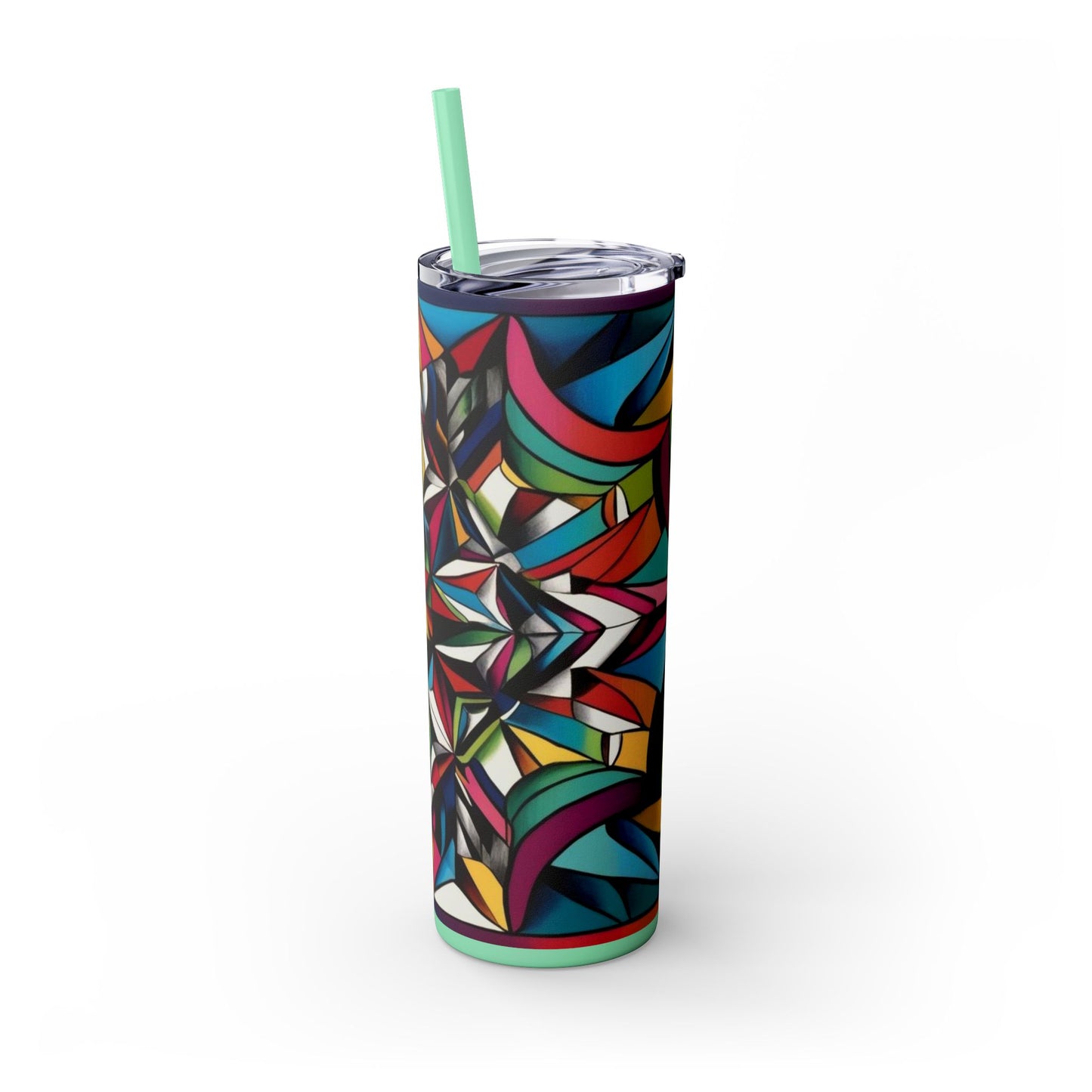 Optical Illusion Skinny Tumbler with Straw, 20oz