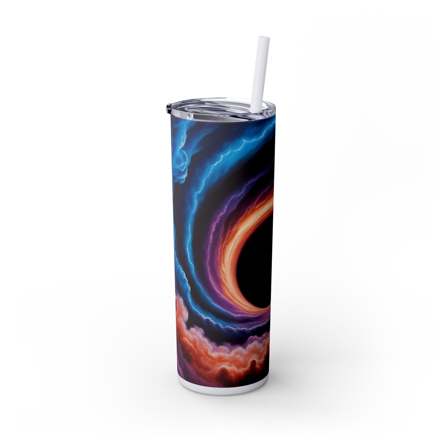 Optical Illusion Skinny Tumbler with Straw, 20oz