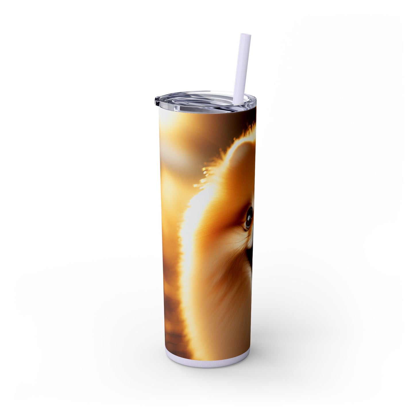 Pomeranian Skinny Tumbler with Straw, 20oz