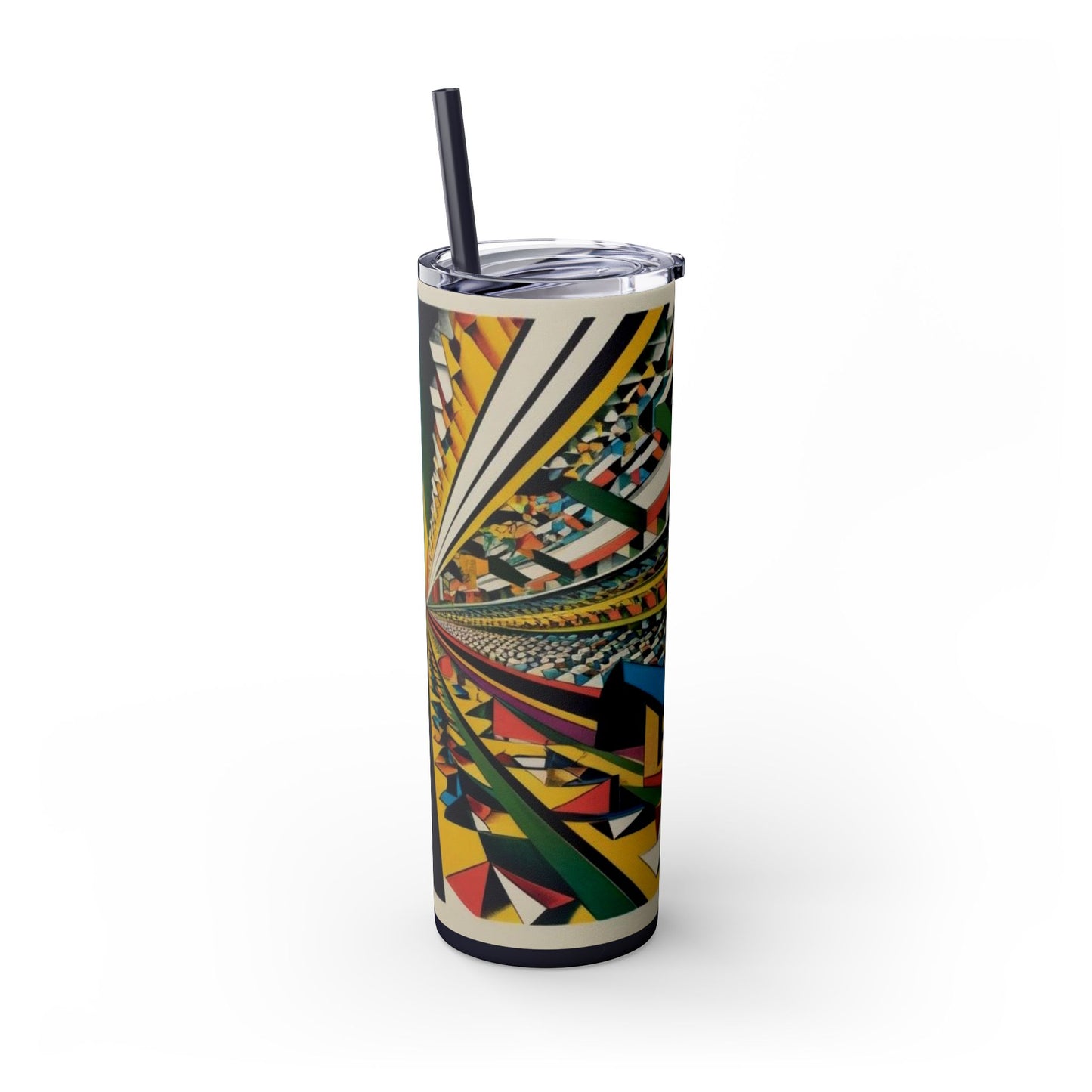 Optical Illusion Skinny Tumbler with Straw, 20oz