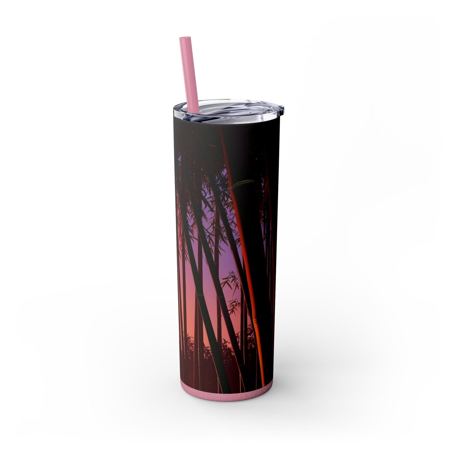Bamboo Forest Sunrise Skinny Tumbler with Straw, 20oz