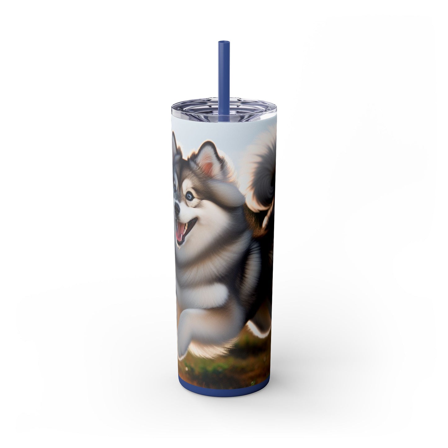Alaskan Klee Kai Skinny Tumbler with Straw, 20oz