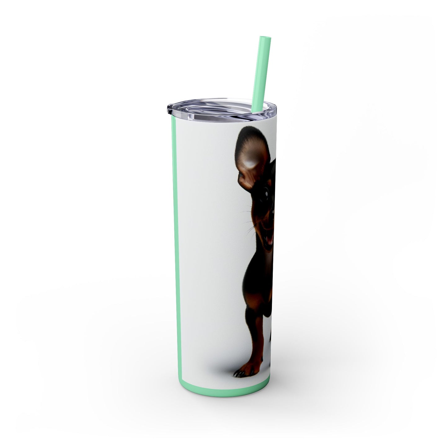 Miniature Pinscher Skinny Tumbler with Straw, 20oz
