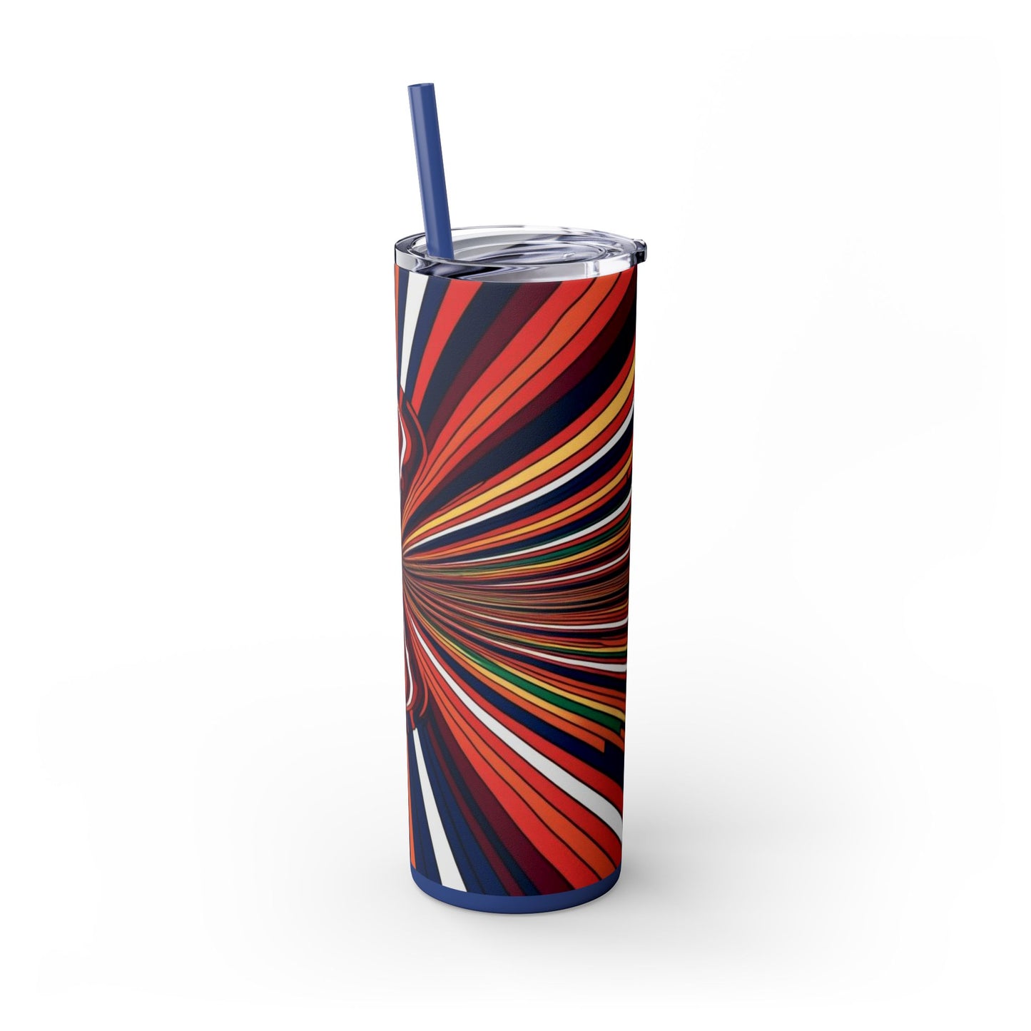 Optical Illusion Skinny Tumbler with Straw, 20oz