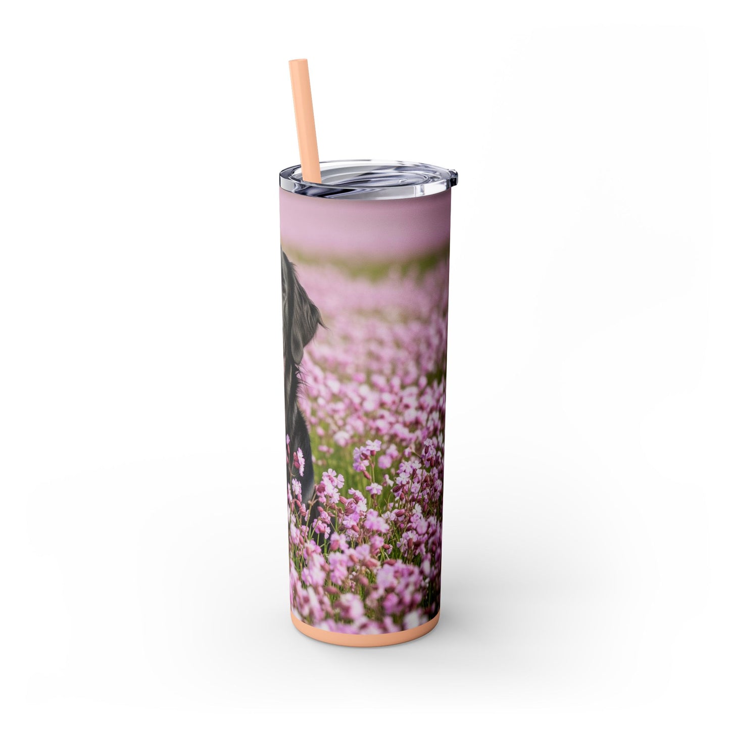 Flat Coated Retriever Skinny Tumbler with Straw, 20oz