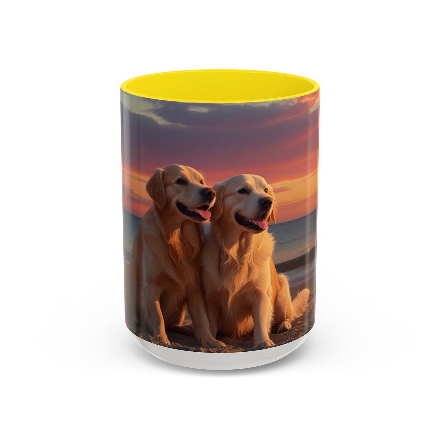 Golden Retriever Love Accent Coffee Mug - Perfect Gift for Dog Lovers