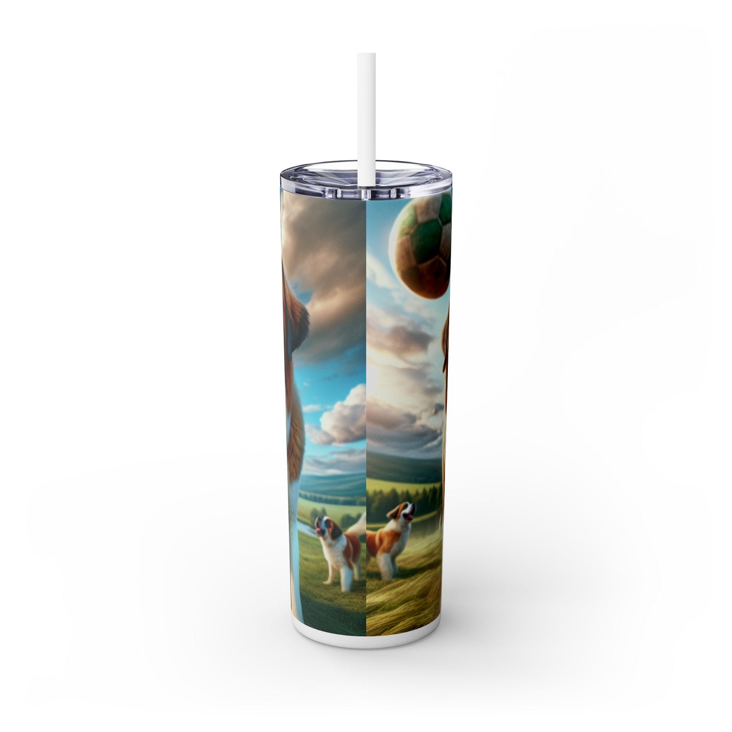 Saint Bernard Skinny Tumbler with Straw, 20oz