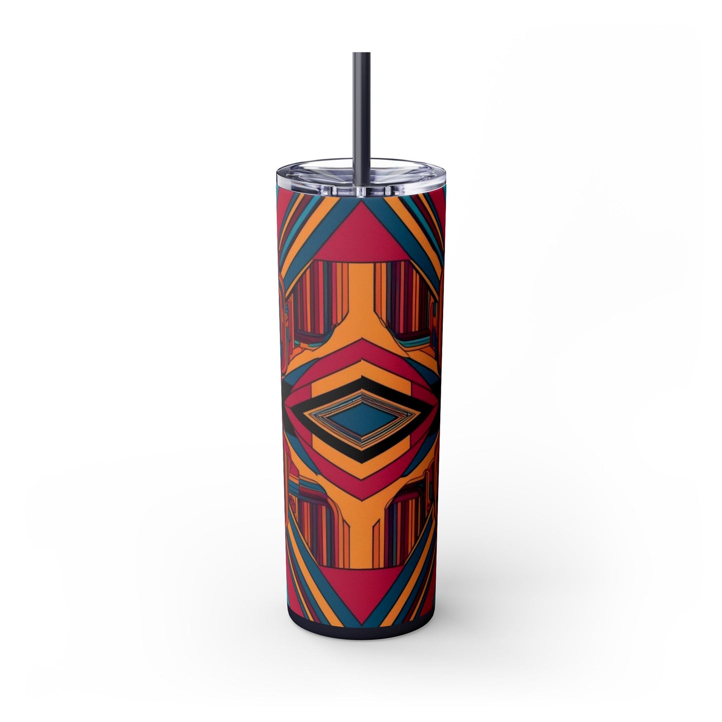 Optical Illusion Skinny Tumbler with Straw, 20oz