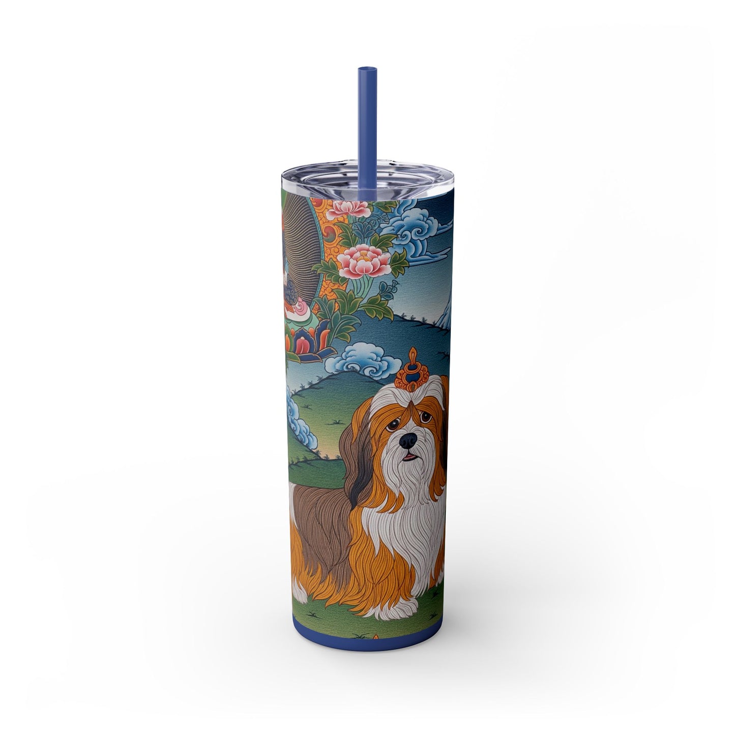 Lhasa Apso Skinny Tumbler with Straw, 20oz